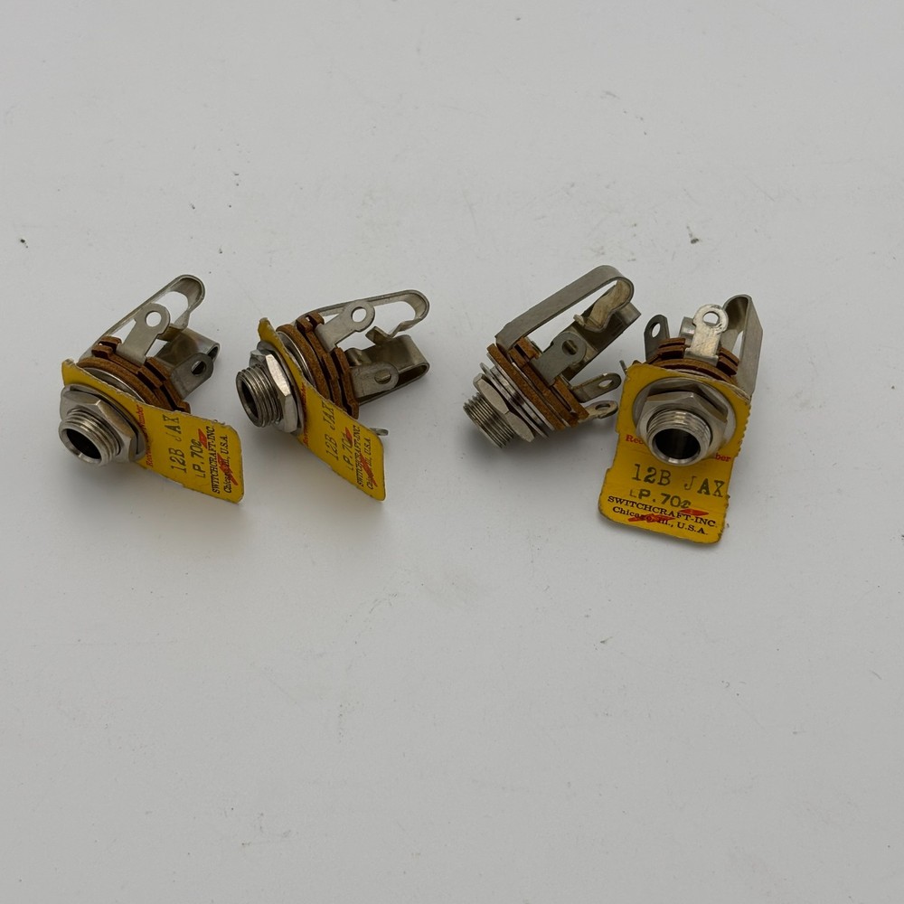 (4 PACK) SWITCHCRAFT 12B 1/4″ JAX Stereo Panel Mount Jack – Open Circuit NOS