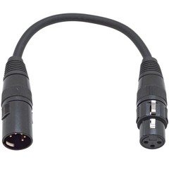 6 Inch 3 Pin XLR Female to 5 Pin XLR Male DMX Turnaround Adapter Cable