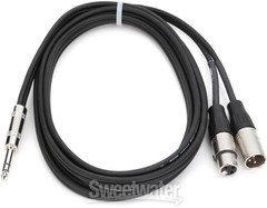 Pro Co IPTBQXFXM-10 1/4″ TRS Male to Dual XLR Male/Female Insert Cable – 10′