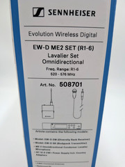 New Sennheiser EW-D ME2 Set Digital Wireless Lavalier Microphone System (R1-6)