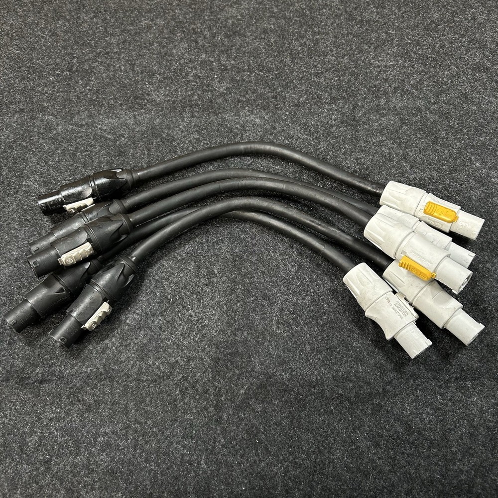 Adapter Powercon True1 Female to Powercon B Grey Neutrik power cable Lot Of 5