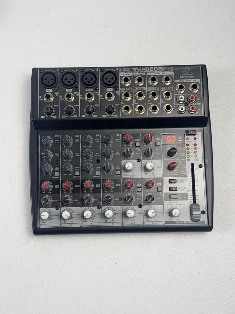 Behringer XENYX 1202FX 12 CH Mixer W/ Effects No Power Cord TESTED WORKING