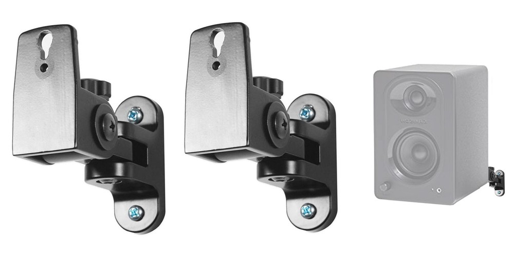 (2) Hidden Wall Mount Swivel Brackets For Samson SAM50 Studio Monitor Speakers