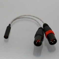 Mini XLR 5Pin TA5M to Dual Large XLR Male 3Pin 8” L-2B2AT Microphone Audio Cable