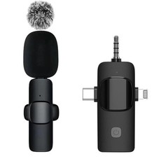 Wireless Lavalier Microphone Audio Recording Mini Replaceable Windproof Wool Mic