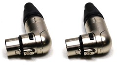 (2) Two Genuine NEUTRIK NC4FRX 4 Pole Right Angle Female Cable Connector Nickel