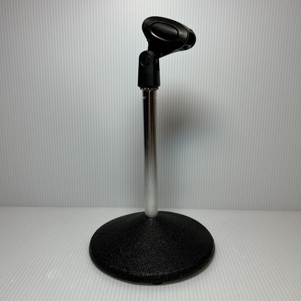 Desk Table Top Podium Microphone Stand Holder, Cast Iron Base, Audio Equipment