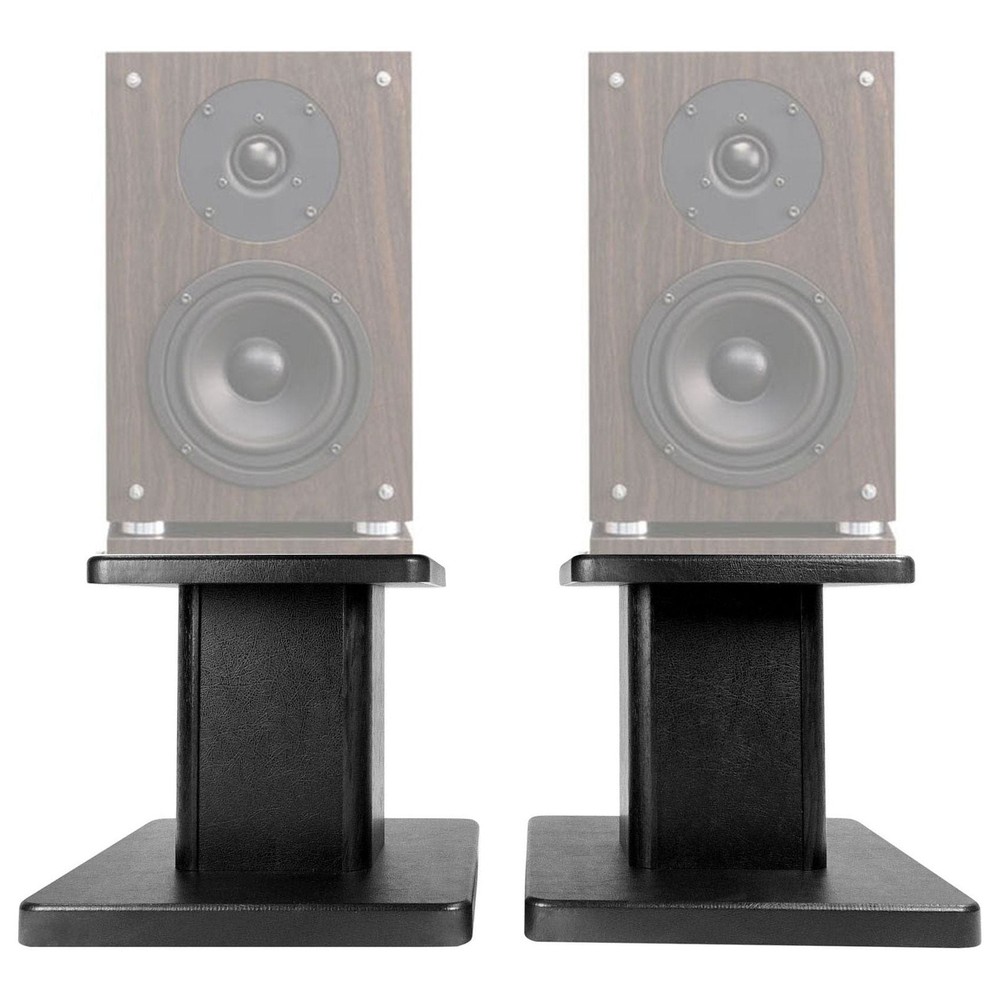 (2) 8” Black Bookshelf Speaker Stands For Fluance SX6W Bookshelf Speakers