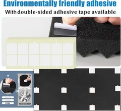 4 Pack-es Acoustic Panels, Egg Crate Foam soundproof 48X24X2 Inch Black 4 Pack