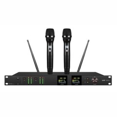 200 Channel UHF Wireless Dual HandHeld Microphone Mic System FCC Cordless Mics