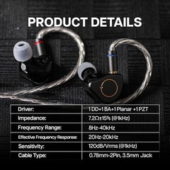 SIMGOT SuperMix 4 1DD+1BA+1Planar+1PZT Hybrid Drivers Earphones, HiFi in Ear