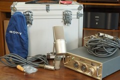 Sony C-47 FET Condenser Microphone Cardioid Vintage w/Case Power Supply Cable