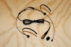 Black Double Earhook Headset Mic w/ 4 pin mini XLR for Audio Technica *NEW*