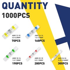 1000PCS Wire Connectors Solder Seal AWG26-10 Heat Shrink Marine Grade Multicolor
