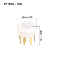 2Pcs 7pin Tube Socket Ceramics Vacuum Tube Protect Tube Pin Socket for 6Z4 6H2