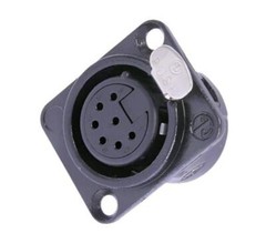 New Genuine Neutrik NC7FD-L-B-1 7 Pin XLR Female Chassis Panel Mount Black/Gold