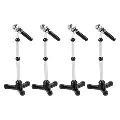 4pcs Miniature Dollhouse Microphone Props: Realistic Mini Microphone Decoration