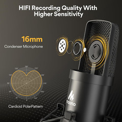 USB Microphone – Plug and Play PC Computer Podcast Condenser Cardioid Mic Kit