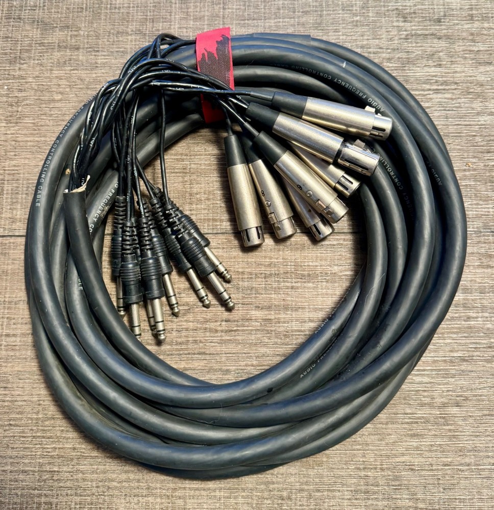 25′ Audio Frequency Control 8-Channel 1/4″ TRS Male to XLR Female Snake