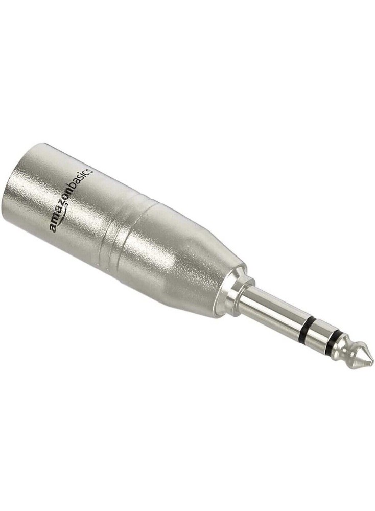 Amazon Basics XLR Male to 1/4 Inch (6.35 mm) TRS Adapter Silver NEW!!!!