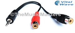 6 inch 3.5MM (1/8″) Mono Male to Dual RCA Female Jacks Audio Cable Wire VWLTW