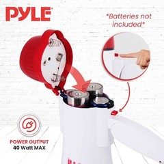 Pyle 40W Megaphone Bullhorn with 1400-Yard Range, Built-in 9X8X13, White