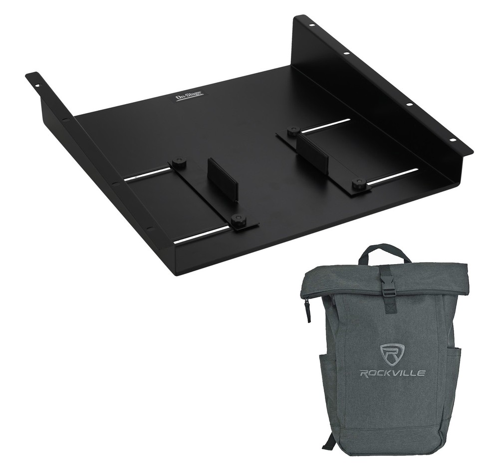 On-Stage RSU1000 Top-Mount Rack Shelf for Mixers/Laptops/DJ Gear+Laptop Bag