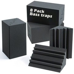 Acoustic Foam Bass Traps 8 Pack, 12″ X 7″ X 7″ Corner Bass Trap, Sound Absorb…