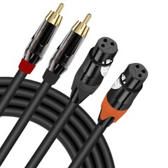 2-XLR Female to 2-RCA Male Stereo Interconnect Cable Audio Patch Cable