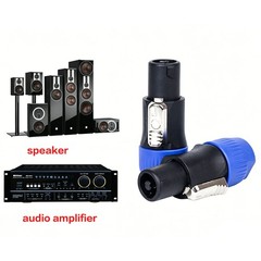 10pcs 4 Pole Speakon Male Plug Pro Audio Cable 4 Conductor Connector Adapter End