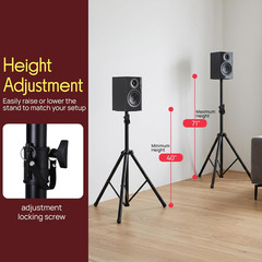 Universal Speaker Stand Mount Holder Heavy Duty Tripod W/ Adjustable Height
