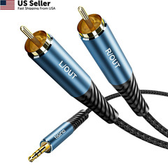 Tisino RCA to 3.5mm AUX Cable, 2 Male 1/8″ TRS Headphone Jack 5 ft