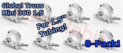 8-Pack NEW! Global Truss Mini 360 1.5 Clamp for 1.5″ Tubing Same Day Shipping!