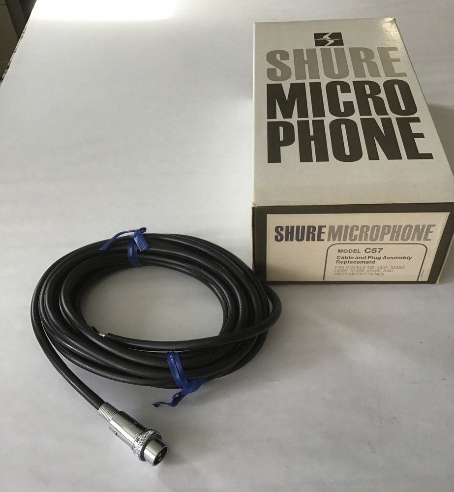 NOS NEW Shure C57 Microphone Cable & Plug Assembly Replacement 430 533 574 585