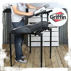 Double Piano Keyboard Stand – 2Tier Studio Stage Mixer Laptop Mount DJ Turntable