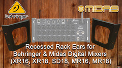 Recessed Rack Ears for Behringer Digital Mixers XR16 XR18 SD16 Midas MR16 MR18