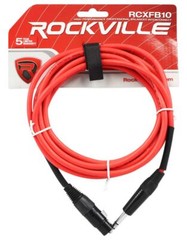 Red and Blue Rockville 10′ Female Rean XLR to 1/4“ TRS Balanced Cables OFC