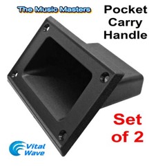 (2) Recessed Cabinet Plastic Pocket Handles Rack Case DJ PA Speaker Box Handle
