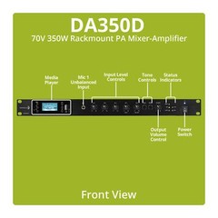 Dayton Audio DA350D Commercial Audio Amplifier 350W 70V/ 100V/ 4 Ohm Mixer – 4 M