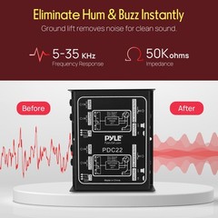 PYLE-PRO Premium Direct Injection Audio Box – Passive DI Unit Hum Black