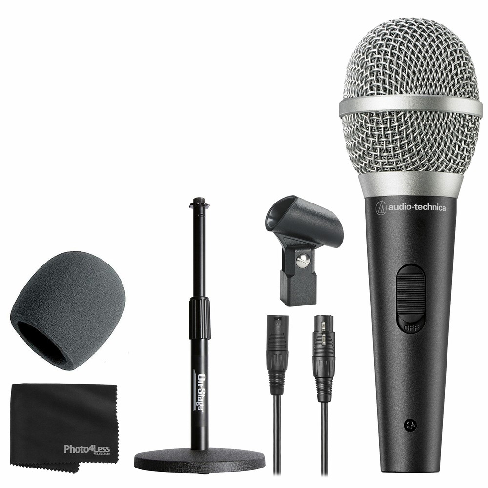 Audio-Technica ATR1500x Unidirectional Dynamic Mic + Windscreen + Desk Stand