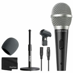 Audio-Technica ATR1500x Unidirectional Dynamic Mic + Windscreen + Desk Stand