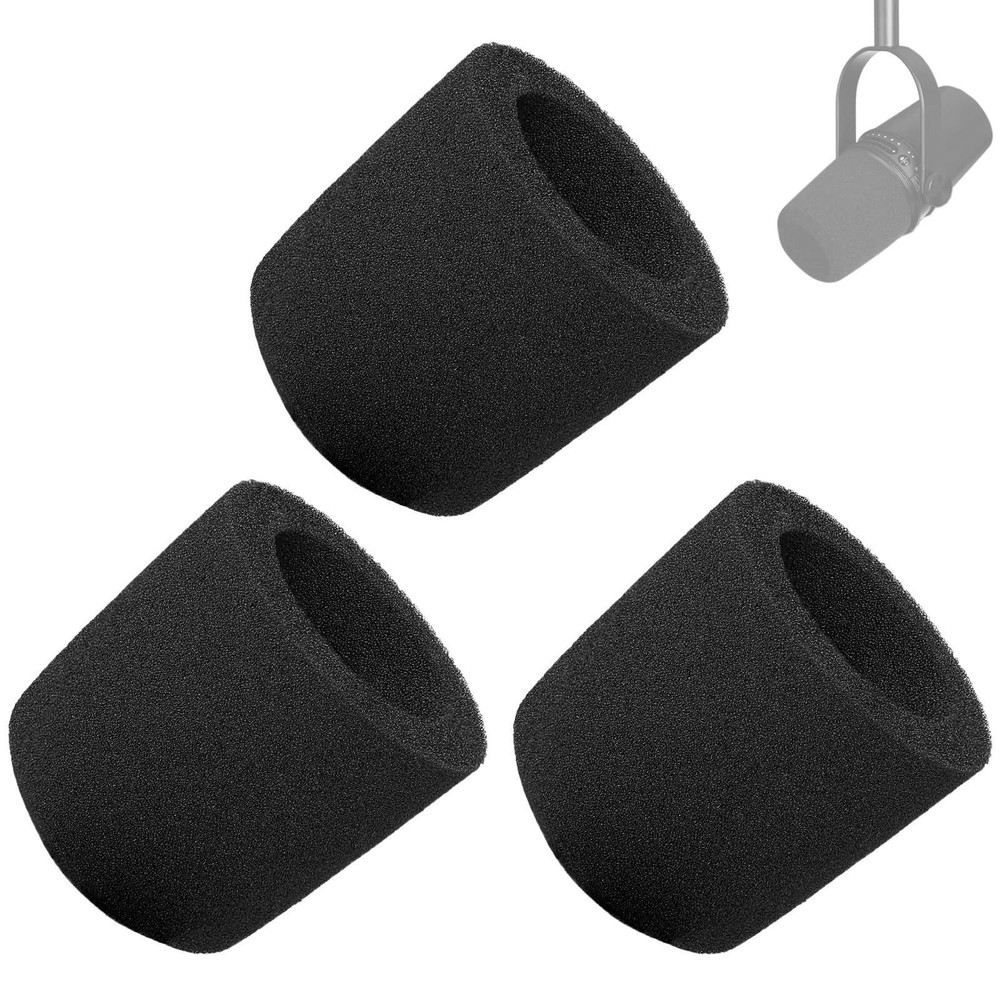 Pop Filter/Windscreen for Shure MV7 / MV7X Microphones – Foam Mic Cover for F…
