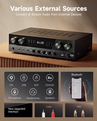🔊 Donner MAMP5 Audio Amplifier 440W Stereo Receiver Home 4 Channel Bluetooth