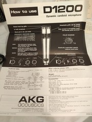 Vintage AKG D1200E Cardioid Dynamic Microphone 200 Ohms