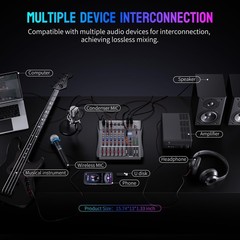 Professional DJ Audio Mixer – NEW BAXS 6 Channel DJ Bluetooth Controller Soun…