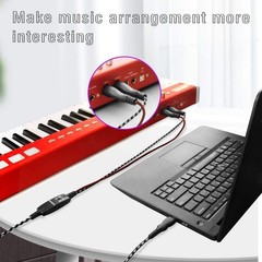 MIDI Cable, MIDI to USB Interface Cable 4.5FT,MIDI Interface in-Out to USB Cord