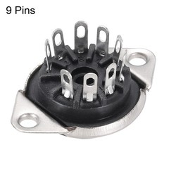 6 Pcs 9pin Tube Socket Bakelite Vacuum Tube Protect Tube Pin Socket Black