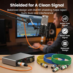 XLR Cables 3Ft 10 Pack, XLR Male to Female Microphone Cable, Balanced Shielded M