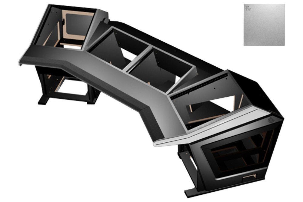 Sterling Modular Plan F Console w/ Dual Center Rack | Brushed Aluminum